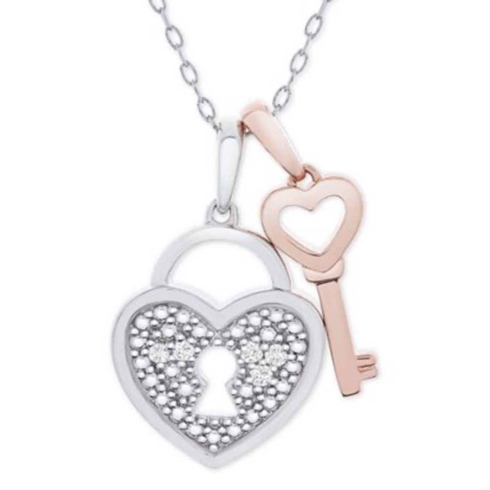 Heart and key necklace